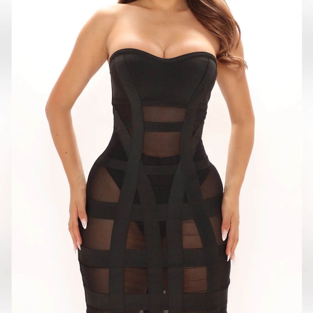 New Hot Night Out Bandage Midi Dress - Picture 2 of 16